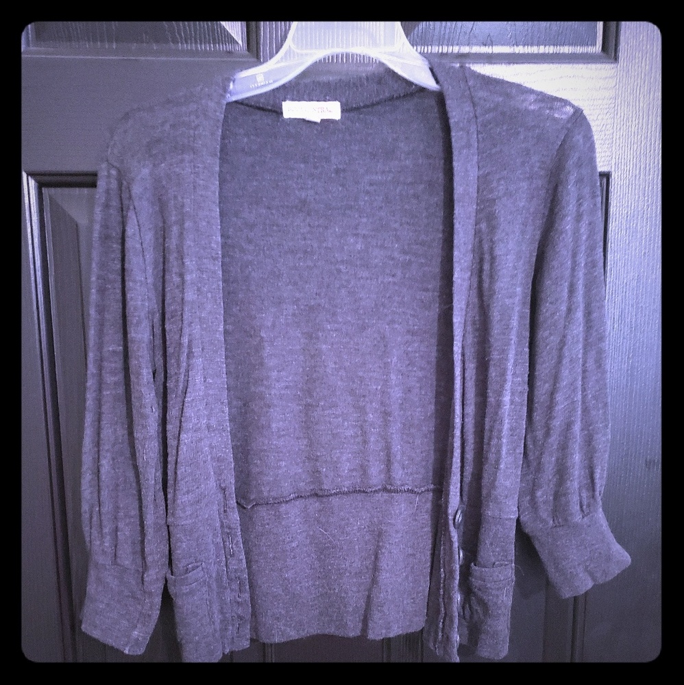 Gray crop cardigan